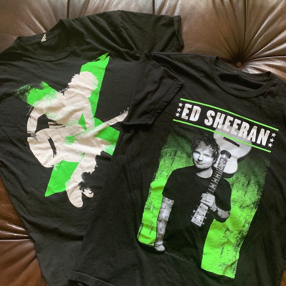 LOT OF 2:  2015 Ed Sheeran USA X-Tour T-Shirts (L)